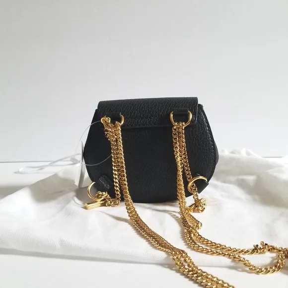 Chloe Drew Leather Crossbody Backpack Black - Picture 11 of 16